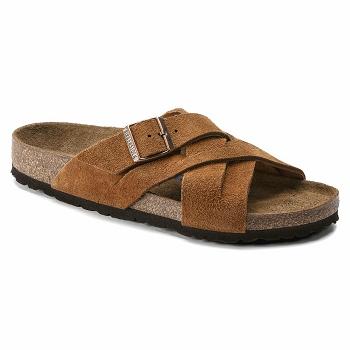Sandále Birkenstock Lugano Soft Footbed Semisove Damske Hnede | SK 201ZUT